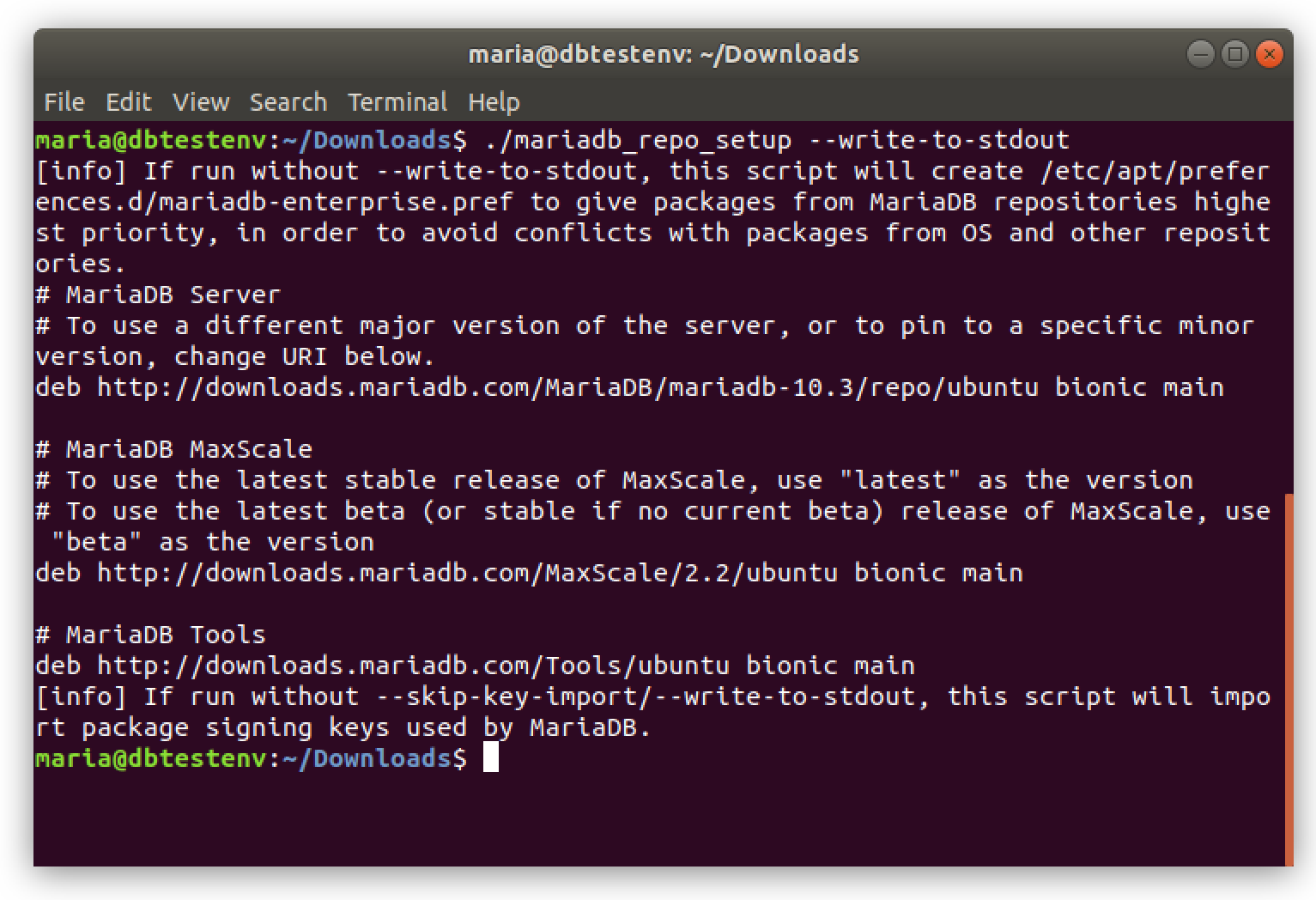 MariaDB Repo Setup Install & update MariaDB MariaDB