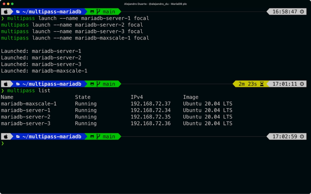 Creating the virtual machines - check that the instances are running correctly