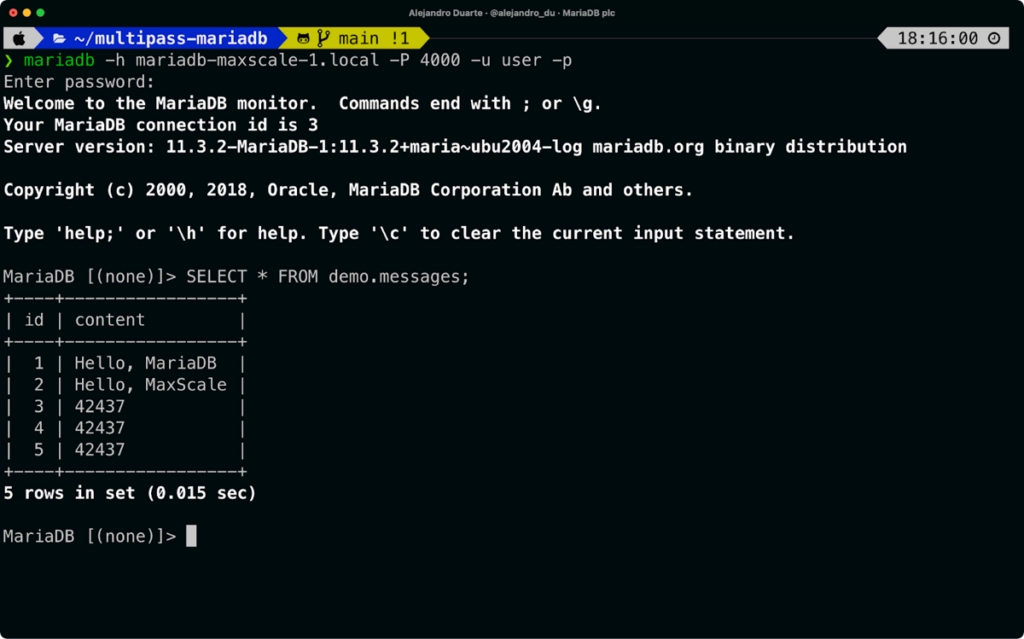 Connecting to MariaDB using the command line